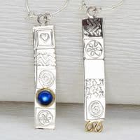 Long earrings, sterling silver drop earrings, gemstone mismatching earrings