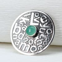 Love You To The Moon And Back Brooch, Handmade, Sterling Silver Chalcedony Brooch, Letters, Lyrics
