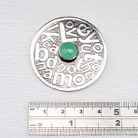 Love You To The Moon And Back Brooch, Handmade, Sterling Silver Chalcedony Brooch, Letters, Lyrics