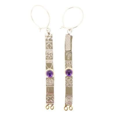 Matching extra long silver earrings