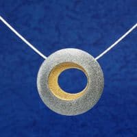 Pebble pendant with sterling silver chain, 'Round'