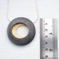 Pebble pendant with sterling silver chain, 'Round'