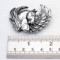 Pegasus horse brooch sculptural design solid sterling silver