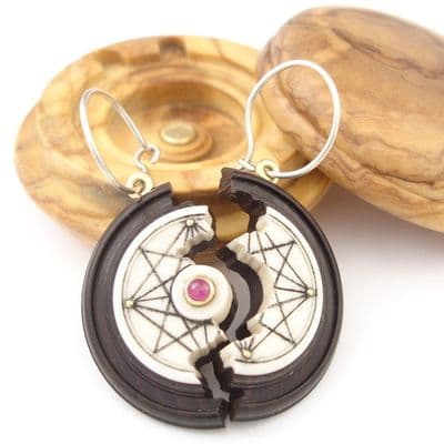 Ruby Earrings, 40th wedding anniversary gift, John Field