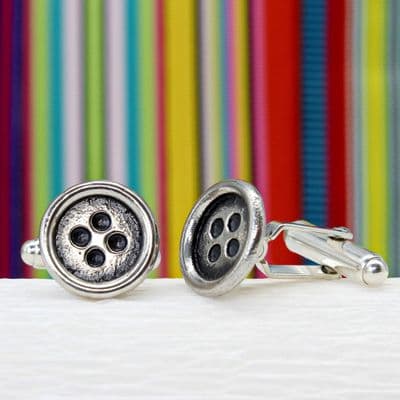 Silver Button Cufflinks