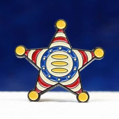 Star badge, pin, brooch, cold enamel - Free first class UK postage.