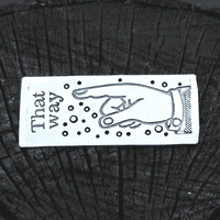 Sterling silver Pointing finger brooch inspired by letterpress stamps, retro look