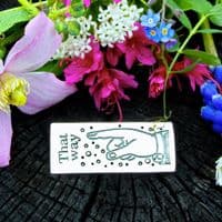 Sterling silver Pointing finger brooch inspired by letterpress stamps, retro look