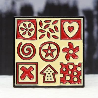 Symbols badge, pin, brooch, cold enamel - Free first class UK postage.