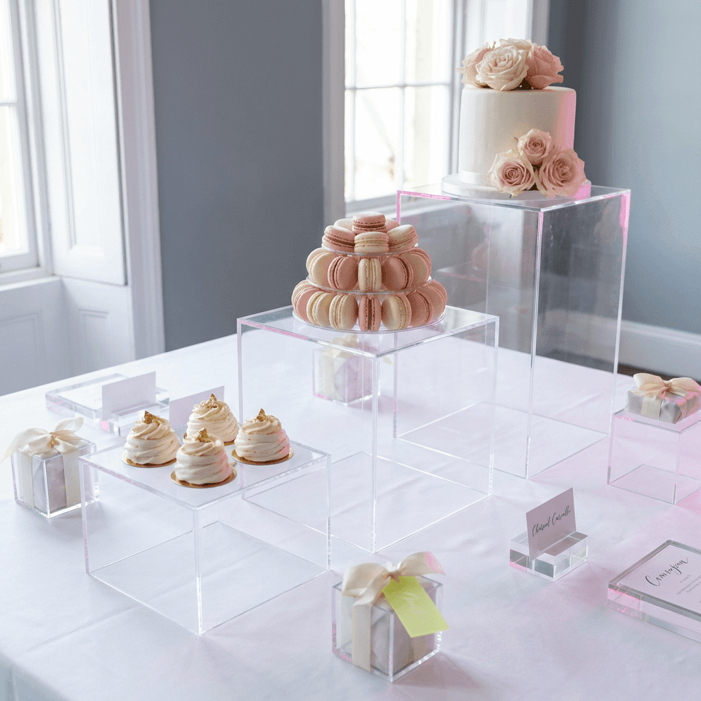 Wedding Table Displays: How Tiered Acrylic Structures Create Show-Stopping Focal Points