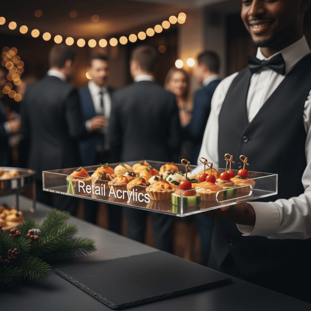 Branded Acrylic Serving Trays for Your Christmas Event