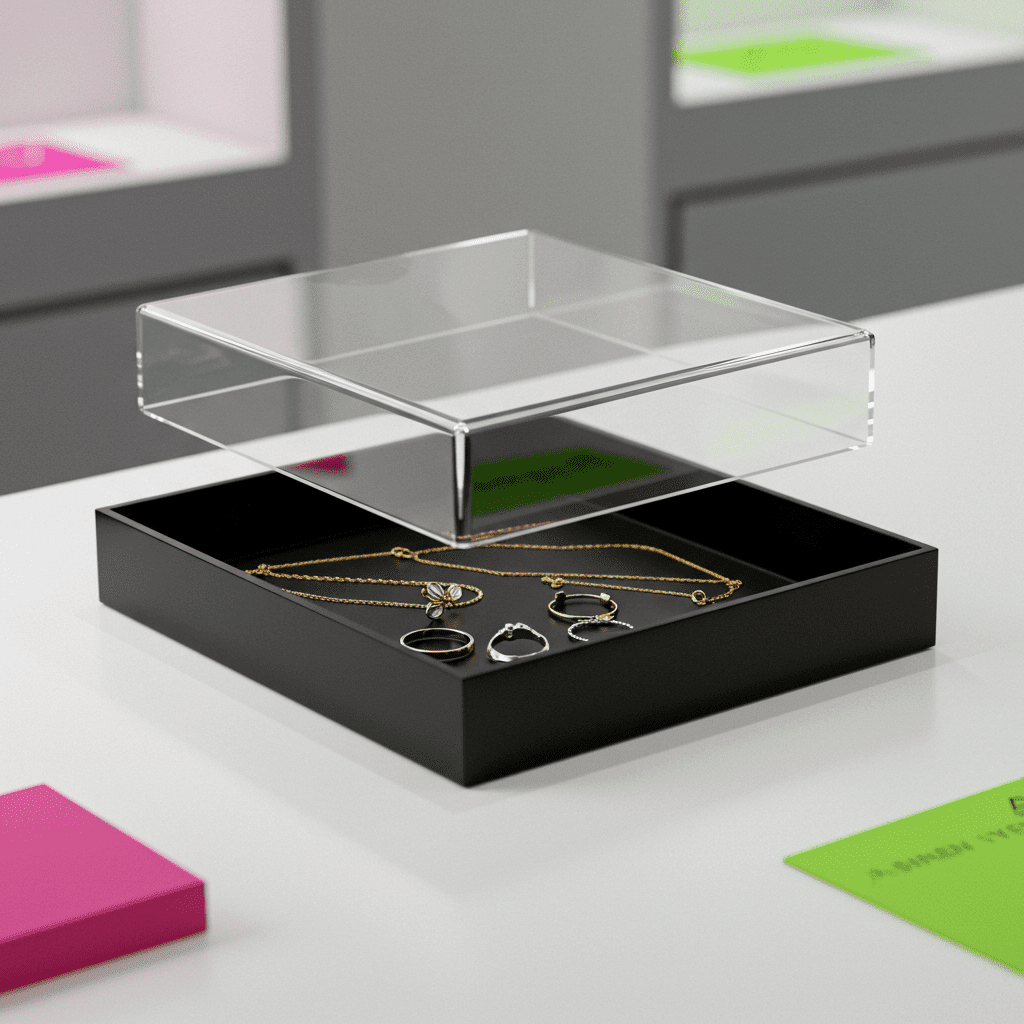 40cm Black Acrylic Tray: Perfect for Displays and Storage