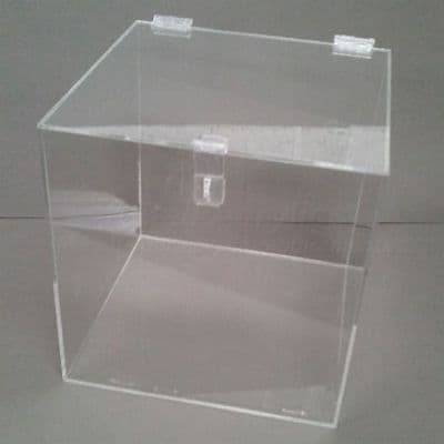 20cm   Lockable Clear Acrylic Box for use with Padlock