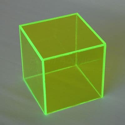 25cm - Fluorescent Green Acrylic Display Cube / Box