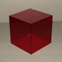 30cm - Red Tint Acrylic Display Cube / Box