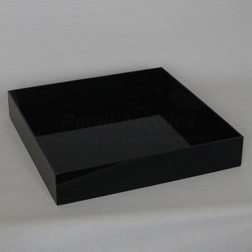 30cm Square Acrylic Tray Black