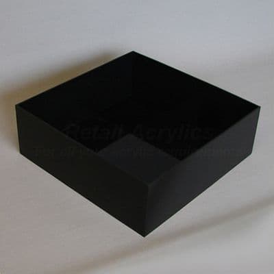 30cm  Square Black Acrylic Tray - Deep
