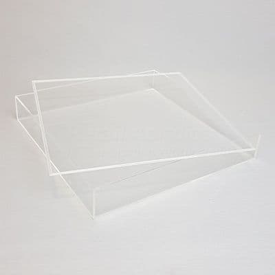 40cm  Square Clear Acrylic Tray with Lid