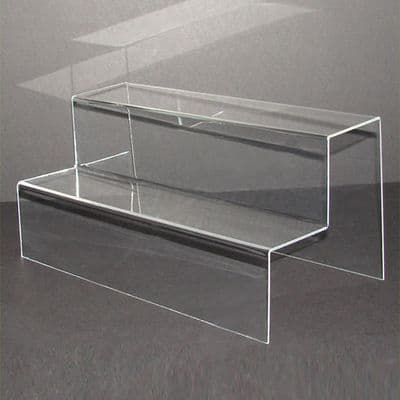 40cm Wide - Clear Acrylic 2 Step Display Stand