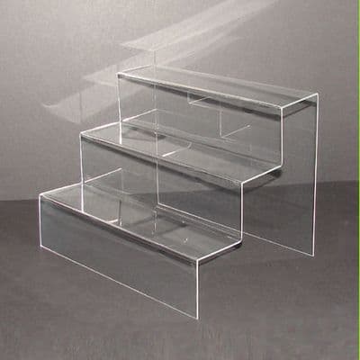 40cm Wide - Clear Acrylic 3 Step Display Stand
