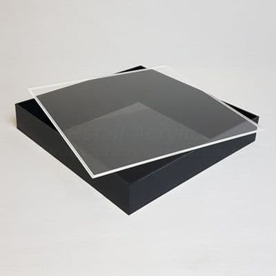 50cm  Square Black Acrylic Tray with Lid