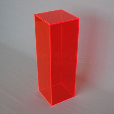 60cm Tall - Fluorescent Red Acrylic Pedestal / Plinth