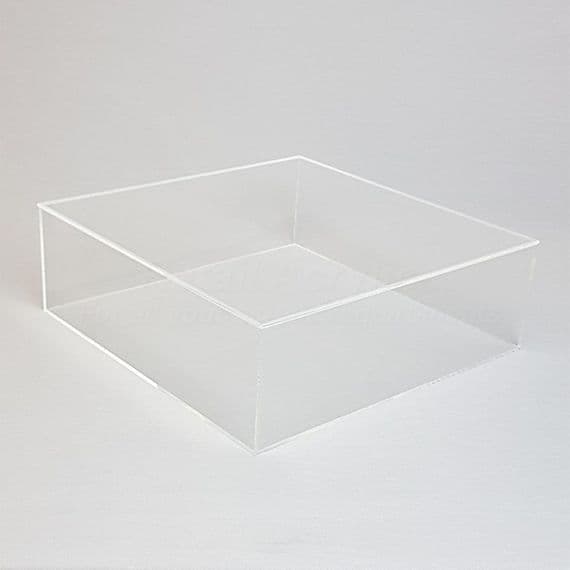 90cm  Square Clear Acrylic Tray - Deep