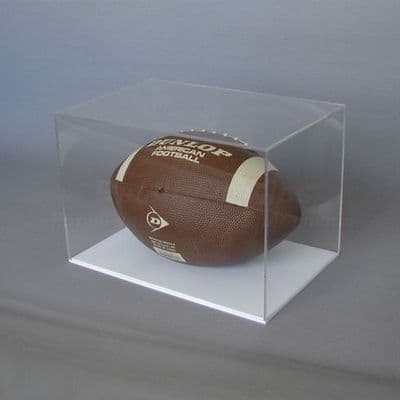 American Football Display Case with White Base