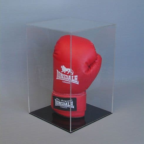 Boxing Glove Display Case with Black Base