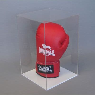 Boxing Glove Display Case with White Base