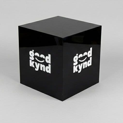 Back Cube Branded Black Acrylic Cube
