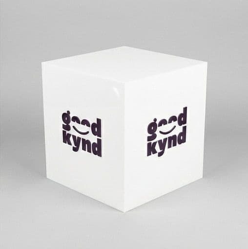 Branded White Acrylic Cube