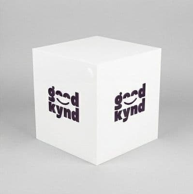 Branded White Acrylic Cube