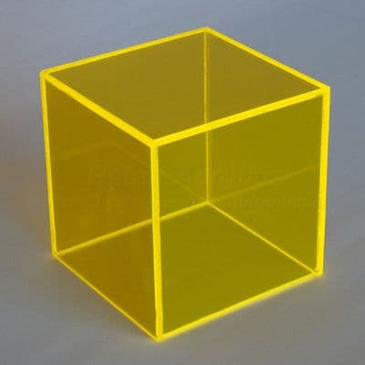 Fluorescent Yellow Acrylic Display Cube