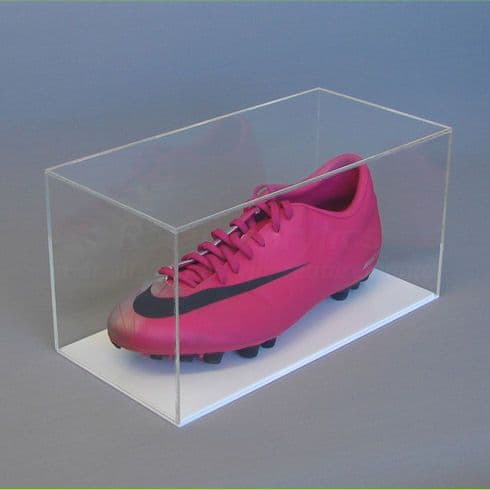 Football Boot Display Case with White Base