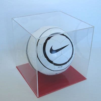 Football Display Case with Red Base