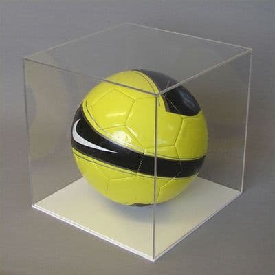 Football Display Case with White Base