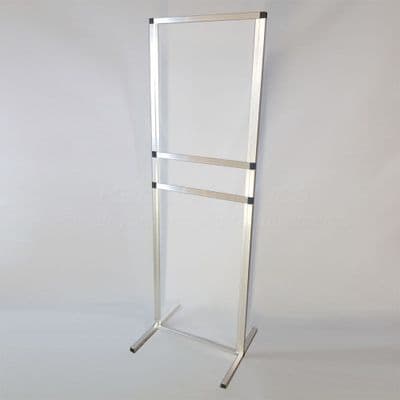 Free standing Sneeze Guard Screen  Clear 70cm wide with serving hatch
