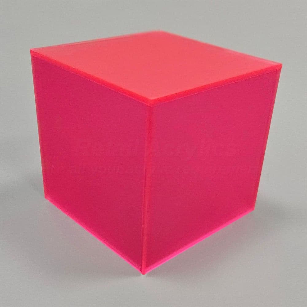 Back Cube Frost Pink Acrylic Display Cube