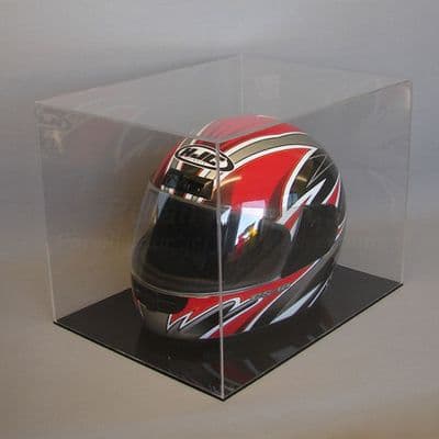 Racing Helmet Display Case  - Full Size - with Black Base
