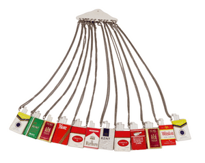 12 Vintage Advertising Miniature Cigarette Packet Necklaces Silver Chains Shop Display 70s Jewellery