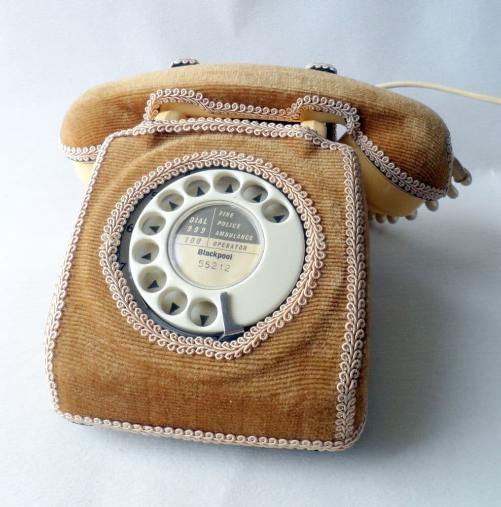 1965 Vintage Mustard GPO 706L 706 L Rotary Telephone Home Phone with ...