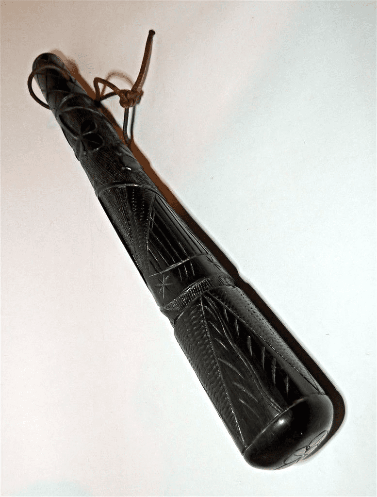 19th Century Antique Irish Bog Oak Carved Salmon Priest Fishing Angling Shamrocks Harp