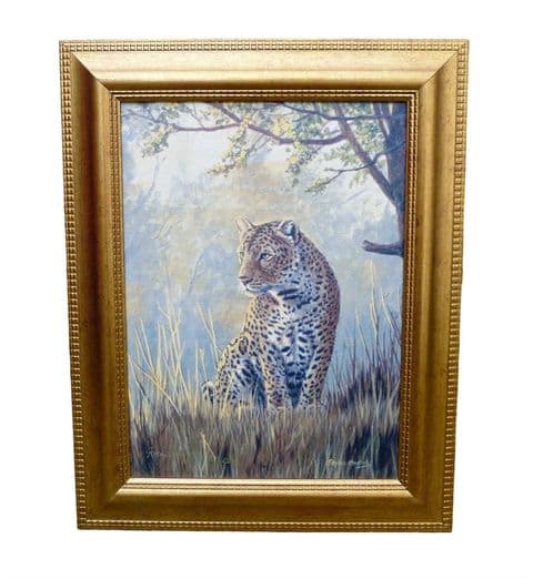 2003 Limited Edition Stephen Gayford Mysterious Leopard Canvas on Board Print COA