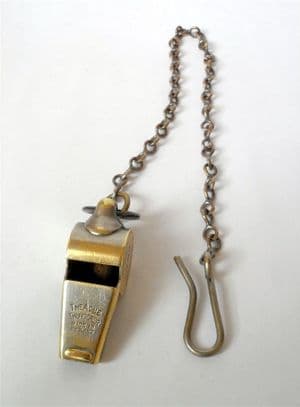 Vintage Birmingham & Midland Motor Omnibus Co Whistle c/w Chain 1930s BMMO Escargot Type Conductors