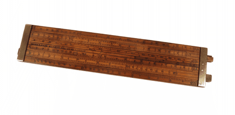 Antique 1849-1882 Dring Fage Tooley St London Customs Excise Double Sided Slide Rule IR Crown Mark