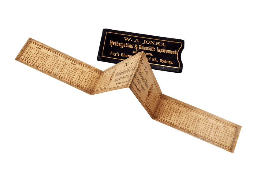 Antique 1889 Folding 4 Fold Rule Ruler W A Jones Mathematical Scientific Instrument Maker Sydney