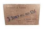 Antique 1936 J Jones Manchester Boar Lane Leeds Costumiers Furriers Packing Postal Box Display Prop