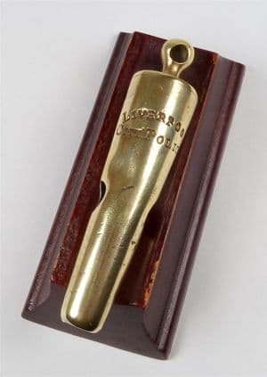 Antique 19th Century Brass Beaufort Conical Liverpool City Police Whistle Circa 1860