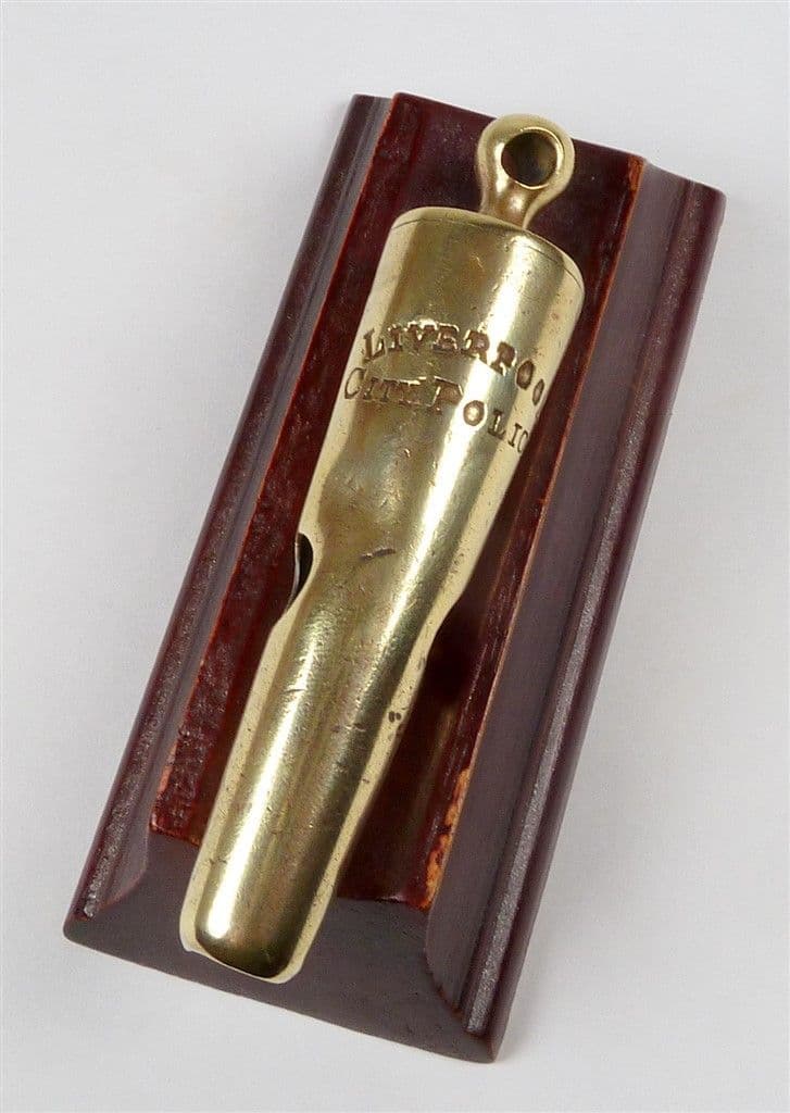 Antique 19th Century Brass Beaufort Conical Liverpool City Police Whistle Circa 1860